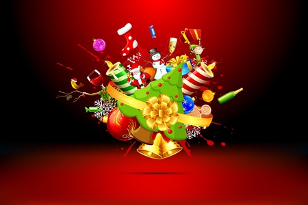 illustration of christmas decoration element on abstract background