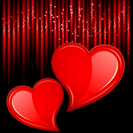 illustration of couple of heart on sparkling backgroundのイラスト素材