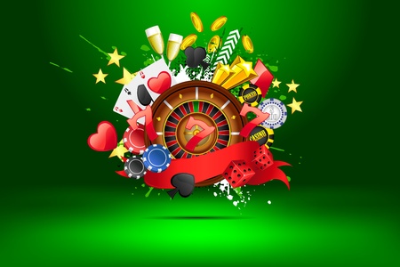 illustration of casino object on abstract backgroundのイラスト素材
