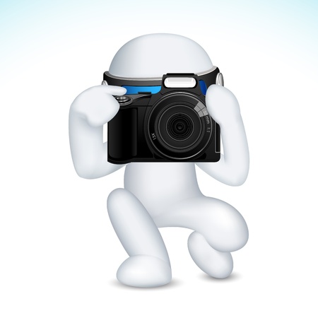 illustration of 3d man in vector fully scalable with cameraのイラスト素材