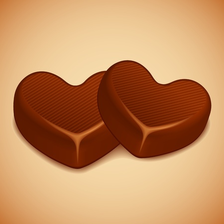 illustration of heart shaped chocolate on abstract backgroundのイラスト素材