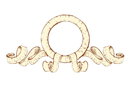 illustration of ribbon banner on isolated backgroundのイラスト素材