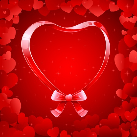 illustration of ribbon heart on love backgroundのイラスト素材