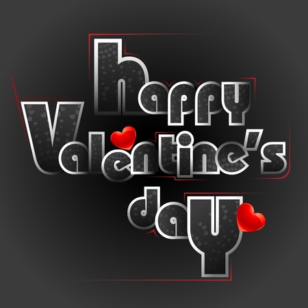illustration of happy valentine's day card in typography styleのイラスト素材