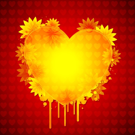 illustration of pair of heart with floral designのイラスト素材