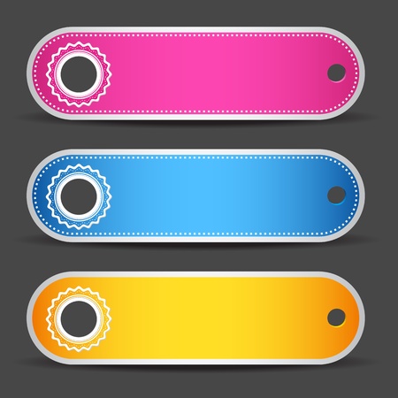 illustration of set of colorful tag on white backgroundのイラスト素材