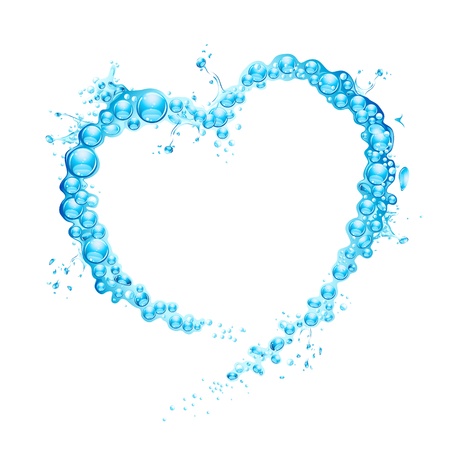illustration of water splash forming heart shapeのイラスト素材