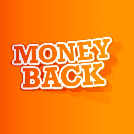 illustration of sticker of money back tag in paper cut outのイラスト素材