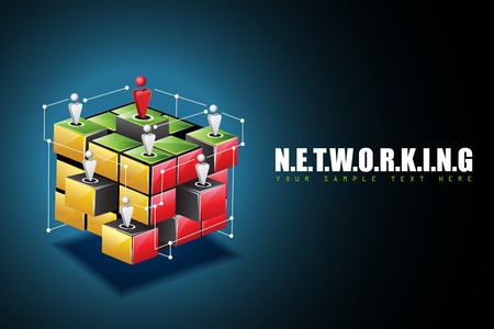illustration of human connecting with each other on networking backgroundのイラスト素材