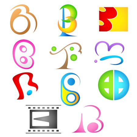 illustration of set of different colorful icon for alphabet b illustration of set of different colorful icon for alphabet b