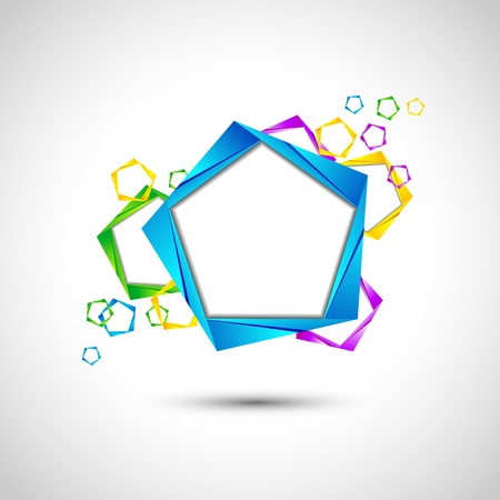 illustration of origami shape on abstract backgroundのイラスト素材