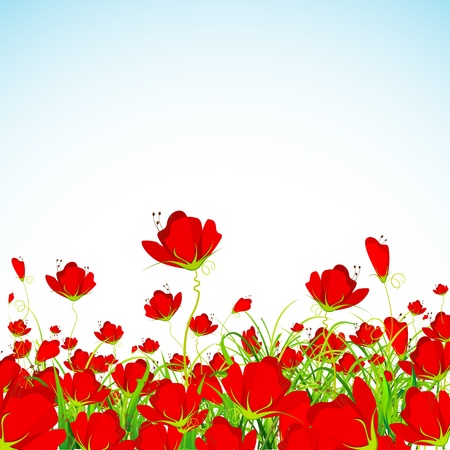 illustration of fresh colorful flower in gardenのイラスト素材