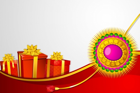 illustration of raksha bandhan background with rakhi and giftのイラスト素材