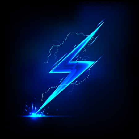 illustration of sparkling lightning bolt with electric effectのイラスト素材