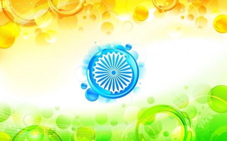 illustration of abstract circular shape in indian flag tricolorのイラスト素材