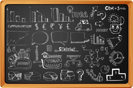 illustration of set of hand drawn business elementのイラスト素材