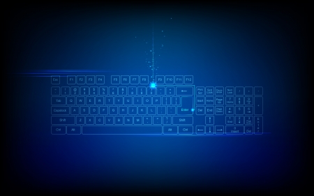 illustration of high tech keyboard with binary numberのイラスト素材