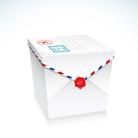 illustration of postal envelope in shape of gift boxのイラスト素材