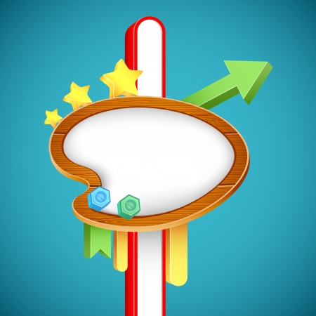 illustration of blank board with colorful abstract elementのイラスト素材