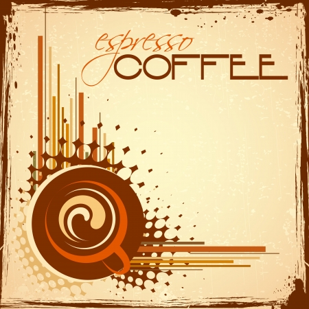 illustration of cup of hot coffee on abstract backgroundのイラスト素材
