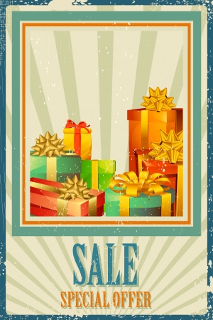 illustration of colorful gift box in Sale backgroundのイラスト素材
