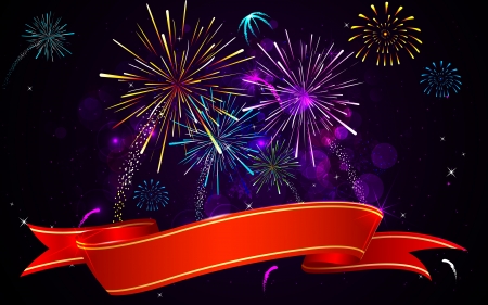 illustration of colorful firework banner on abstract backgroundのイラスト素材