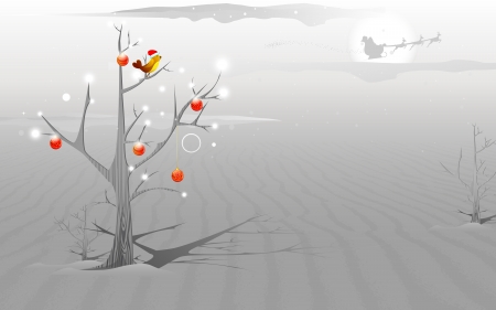 illustration of love bird sitting on tree in Christmas nightのイラスト素材