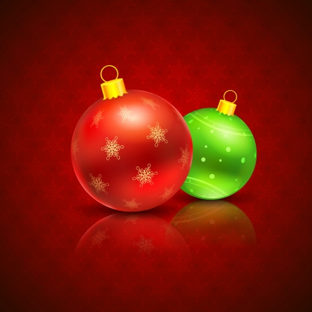 illustration of colorful Christmas bauble on snowflake patternのイラスト素材