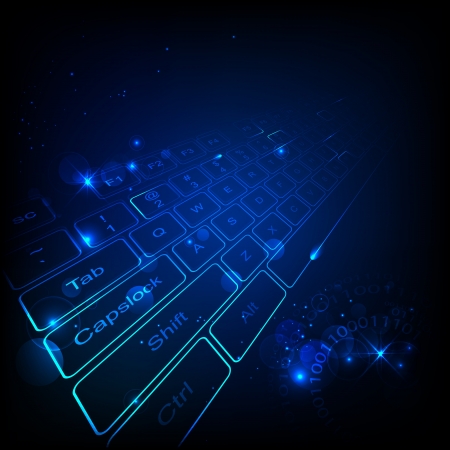 illustration of high tech keyboard with binary numberのイラスト素材