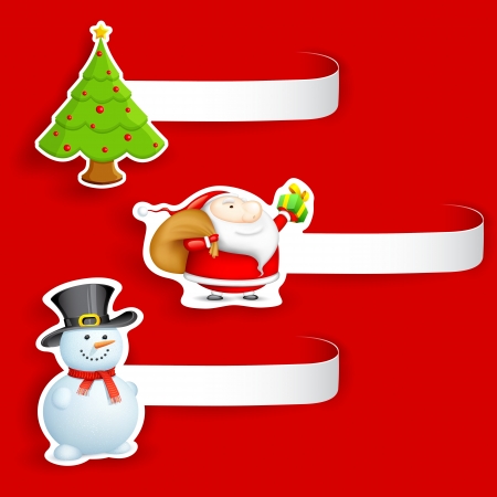 illustration of Christmas tag with different elementのイラスト素材