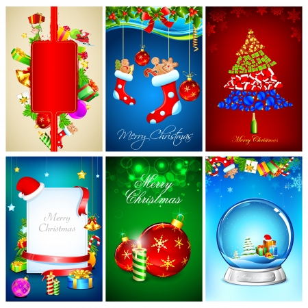 illustration of collection of Christmas backgroundのイラスト素材