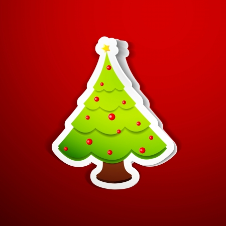 illustration of paper cutout Christmas treeのイラスト素材