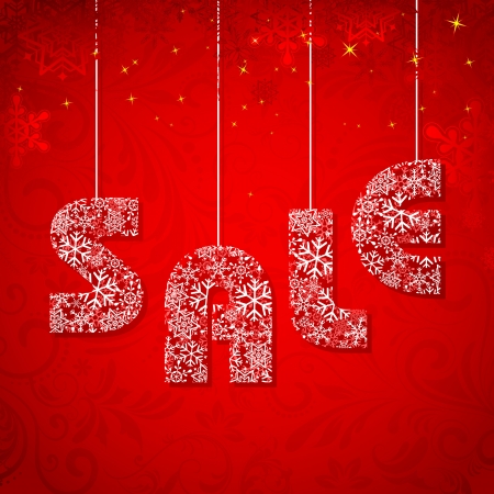illustration of Christmas Sale made of snowflakesのイラスト素材