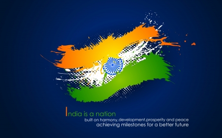 illustration of grungy band of Indian flag tricolorのイラスト素材