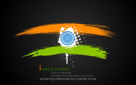 illustration of grungy band of Indian flag tricolorのイラスト素材