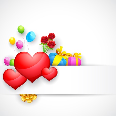 illustration of love background with heart and balloonのイラスト素材