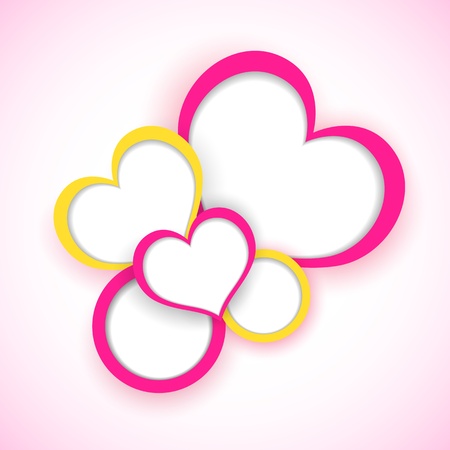 illustration of colorful paper heart for Love backgroundのイラスト素材