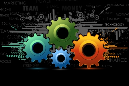 illustration of colorful cog wheel on abstract backgroundのイラスト素材