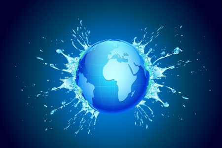 illustration of splash of water coming out of earthのイラスト素材