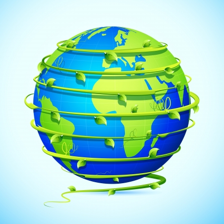 illustration of creeper around globe on abstract backgroundのイラスト素材