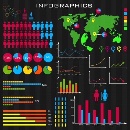 iluustration of colorful Infographic elements for business presentationのイラスト素材