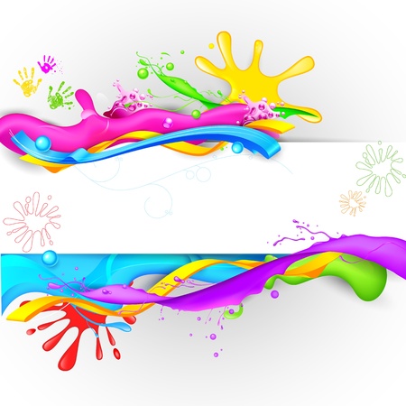 illustration of colorful splash in Holi wallpaperのイラスト素材