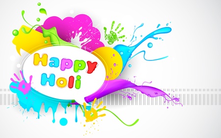 illustration of colorful splash in Holi wallpaperのイラスト素材