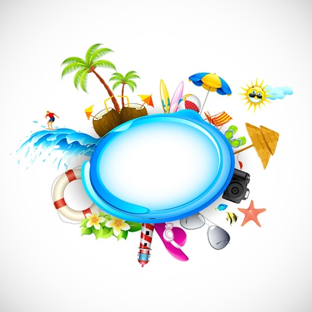 illustration of vacation on sea beachのイラスト素材