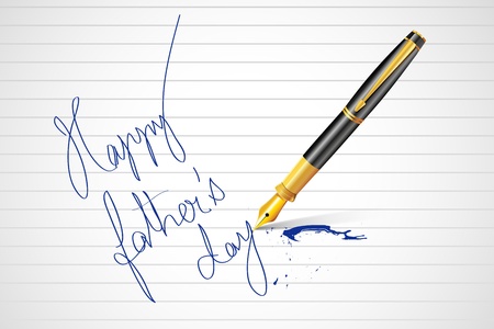 illustration of pen writing Happy Father s Day message on paperのイラスト素材