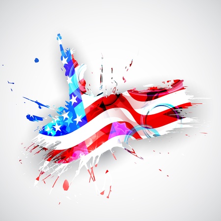 illustration of Statue of Liberty on American flag background for Independence Dayのイラスト素材