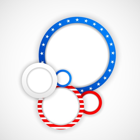 illustration of bubble design in American Flag color for Independence Dayのイラスト素材