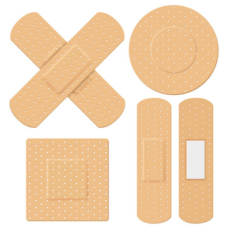 illustration of medical bandage in different shapeのイラスト素材