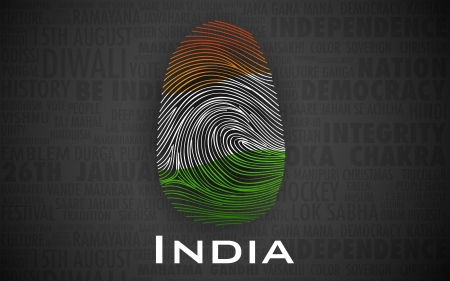 illustration of thumbprint in Indian color showing proud to be an Indiaのイラスト素材