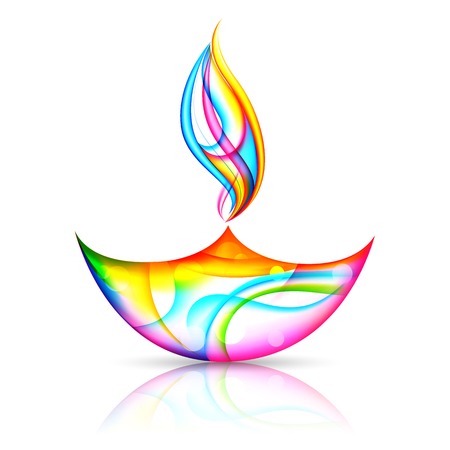 illustration of colorful diya for Happy Diwali Holidayのイラスト素材